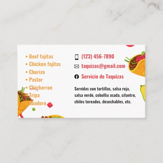 タコサービス名刺 名刺 (裏面)