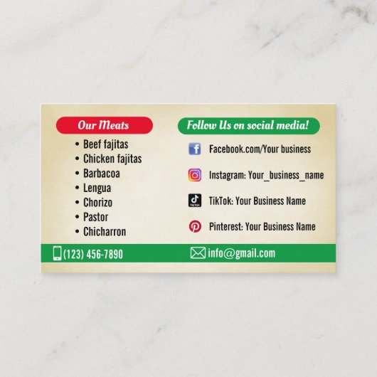 タコサービス名刺 名刺 (裏面)