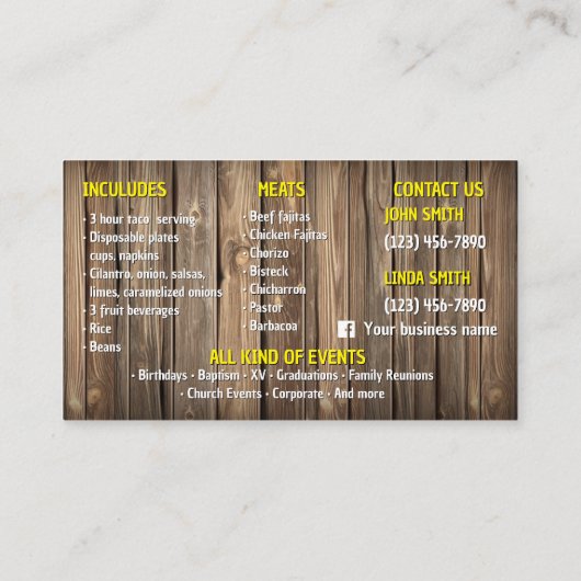 タコサービス名刺 名刺 (裏面)