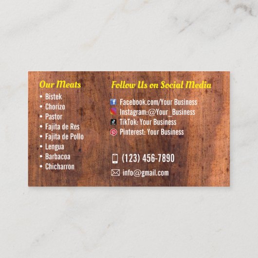 タコサービス名刺 名刺 (裏面)