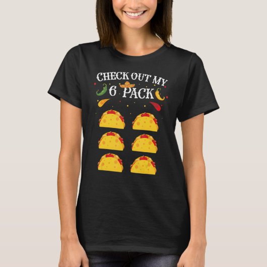 タコシックスパックメキシコ料理パーティー Tシャツ (正面)