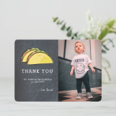 タコシャルボードフォト誕生日サンキューカード 招待状 (スタンド正面)