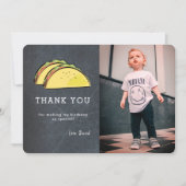 タコシャルボードフォト誕生日サンキューカード 招待状 (正面)