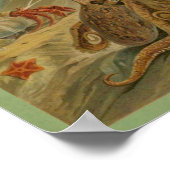 タコシーアネモンイラストレーション海洋生物 ポスター (角)