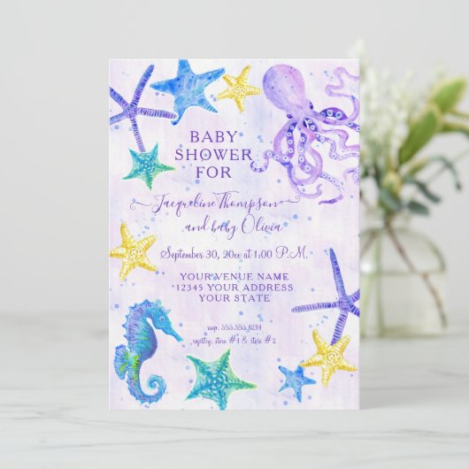 タコシーホースヒトデビーチパープルベビーシャワー (スタンド正面)