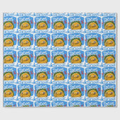 タコスおいしい漫画スタイルおもしろいイラストレーション ラッピングペーパー (フラット)