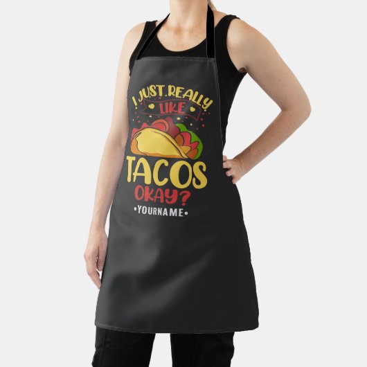 タコスおもしろいことわざ私は本当にタコスが好き エプロン (インサイチュ)