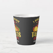 タコスおもしろいことわざ私は本当にタコスが好き カフェラテマグ (正面)