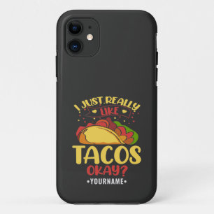 タコスおもしろいことわざ私は本当にタコスが好き iPhone 11 ケース