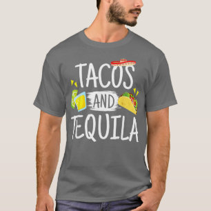 タコスおもしろいとテキーラのメキシコのソンブレロの贈り物 Tシャツ