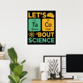 タコスおもしろいに科学先生科学者を紹介 ポスター (ホームオフィス)