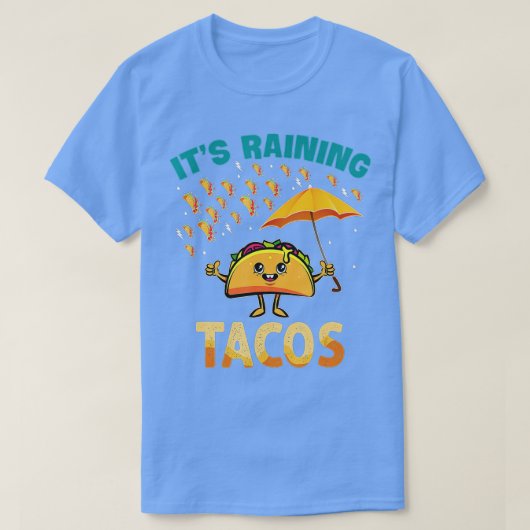 タコスおもしろいキッズガールズGif雨 Tシャツ (デザイン正面)