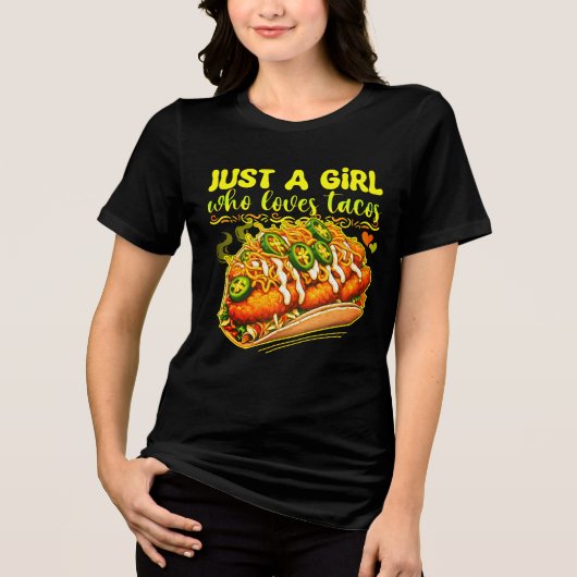 タコスが大好きな女の子 トライブレンドＴシャツ (正面)
