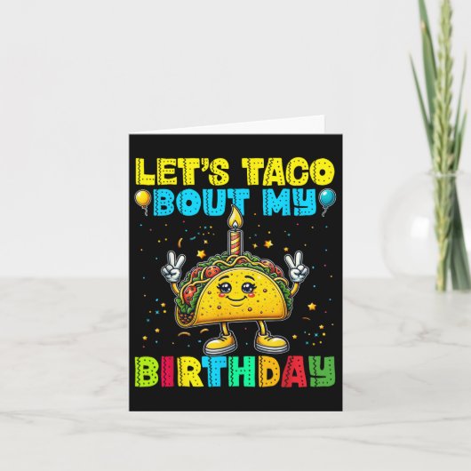 タコスが私の誕生日メキシおもしろいコパーティー少年を取ろう カード (正面)