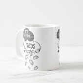 タコスが降る面白Tシャツ コーヒーマグカップ (正面左)