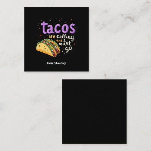 タコスが電話してきてグルメ スクエア名刺 (正面/裏面)