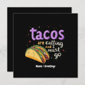 タコスが電話してきてグルメ 招待状 (正面/裏面)