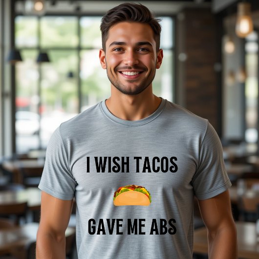 タコスがABS与え Tシャツの食べ物を欲しおもしろいい Tシャツ