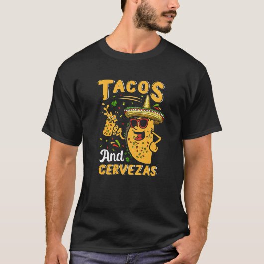 タコスとセルヴェザスCinco De Mayo Taco Beer Lover Tシャツ (正面)