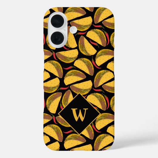 タコスとチリのメキシカンフードパターン Case-Mate iPhoneケース (裏面)