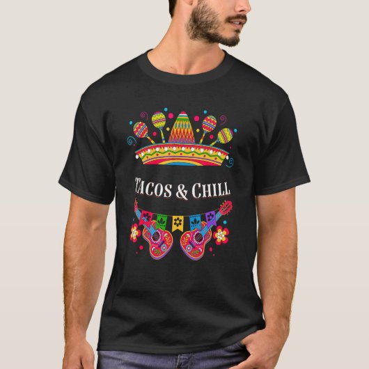 タコスとチルメキシコのユーモアMexico Cinco De May Tシャツ (正面)