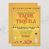 タコスとテキーラのシンコ・デ・マヨ メキシカンフィエスタ 招待状 (正面/裏面)
