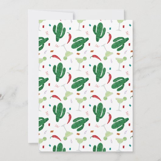 タコスとテキーラのマルガリータ誕生日パーティー 招待状 (裏面)