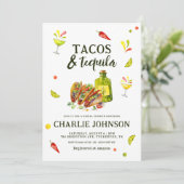 タコスとテキーラの楽しい夏のトロピカル ブライダルシャワー 招待状 (スタンド正面)