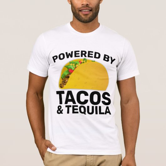 タコスとテキーラのTシャツで動く Tシャツ (正面)