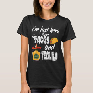 タコスとテキーラ目当てなだけ おもしろ シンコ デ マヨ Tシャツ