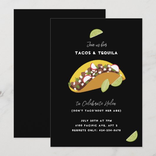 タコスとテキーラ 招待状 (正面/裏面)