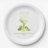 タコスとテキーラ | 水彩ブライダルシャワー ペーパープレート (正面)