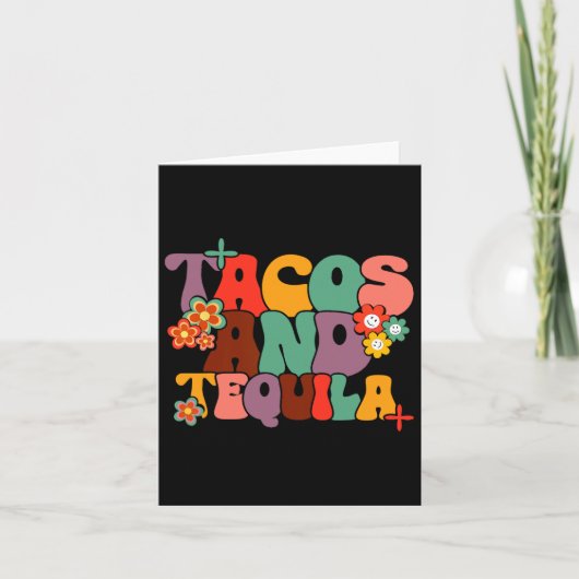 タコスとテキーラCinco De Mayo Groovy Mexican Dri カード (正面)