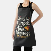 タコスとトランペットは私の愛の言語メキシコ エプロン (インサイチュ)
