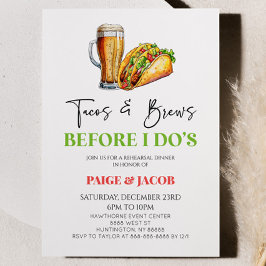 タコスとブリュース前に！リハーサルディナー 招待状