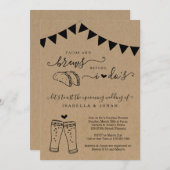 タコスとブリュース私のカップルのブライダルシャワー 招待状 (正面/裏面)