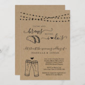 タコスとブリュース私のカップルのブライダルシャワー 招待状 (正面/裏面)