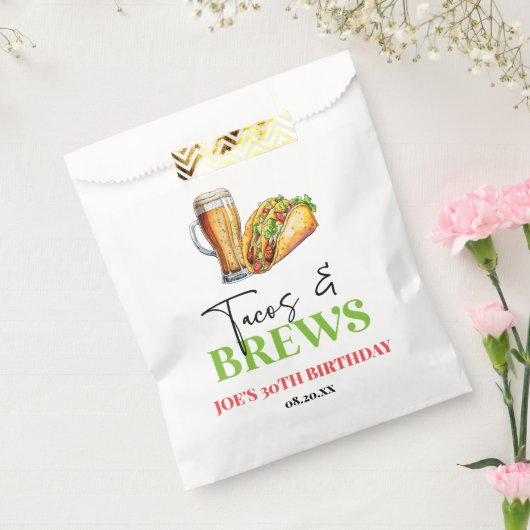 タコスとブルズビールグラス誕生日パーティー フェイバーバッグ (封をした状態)
