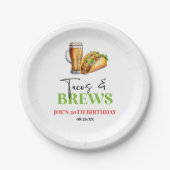 タコスとブルズビールグラス誕生日パーティー ペーパープレート (正面)