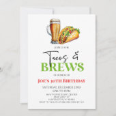 タコスとブルズビールグラス誕生日パーティー 招待状 (正面)
