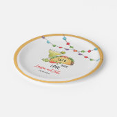 タコスとマルガリータのカップルのシャワー ペーパープレート (アングル)