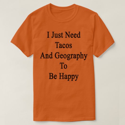 タコスと地理が必要なんだ Tシャツ (デザイン正面)
