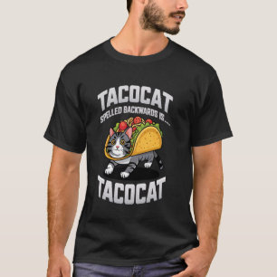 タコスと猫好きのためのTacocatは後ろから読むとTacocat Tシャツ