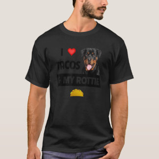 タコスと私のロッティドッグ ロットワイラー メキシカンが大好き Tシャツ