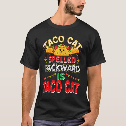 タコスについて タコキャットを逆から読むとタコキャット Tシャツ (正面)