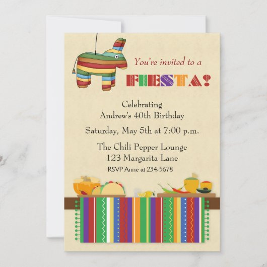 タコスのテーブルのフェスタ 招待状 (正面)