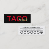 タコスのトラックのパンチカード ロイヤリティカード (正面/裏面)
