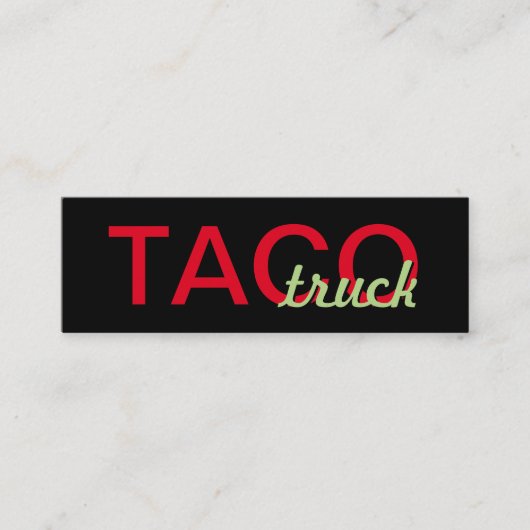 タコスのトラックのパンチカード ロイヤリティカード (正面)