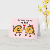 タコスのバレンタインデーカード カード (黄色い花)