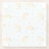 タコスのパターンに飢えている ガラスコースター (裏面)